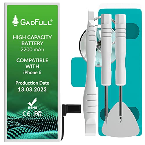 GadFull Batería de Alta Capacidad de reemplazo para iPhone 6 | 2023 Fecha de producción | Incluye Manual de reparación y Kit Profesional de Juego de Herramientas