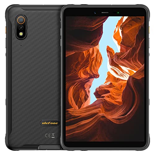 Ulefone Armor Pad Tablet Teléfono Resistente, 8'' Android 12 HD+ IP68/IP69K Impermeable Antigolpes, 4GB+64GB, Batería 7650mAh, Doble SIM 4G LTE (3 Ranuras para Tarjeta), 13MP+5MP, GPS Huella Digital