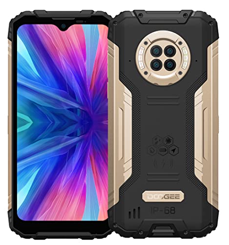 DOOGEE S96 GT IR Visión Nocturna Smartphone Resistente, Helio G95 8GB+256GB, Cámara Cuatro 48MP (Cámara Frontal 32MP), 6.22'' IP68 Móvil Antigolpes, Batería 6350mAh(Carga Inalámbrica) GPS NFC Oro