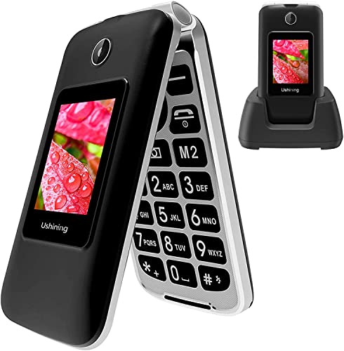 uleway Teléfono Móvil para Personas Mayores con Tapa, Teclas Grandes, Pantalla de 2,8 + 1,8 Pulgadas, SOS Botones, Cámara, Fácil de Usar Telefonos Basicos para Ancianos (Negro)