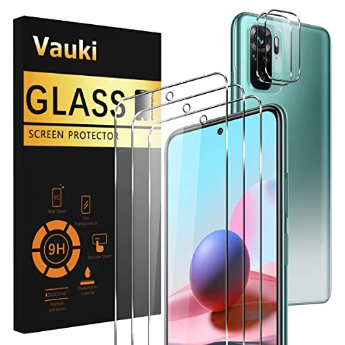 Vauki [5 Piezas 3 Piezas Protector de Pantalla Compatible con Xiaomi Redmi Note 10 4G/10S 6.43