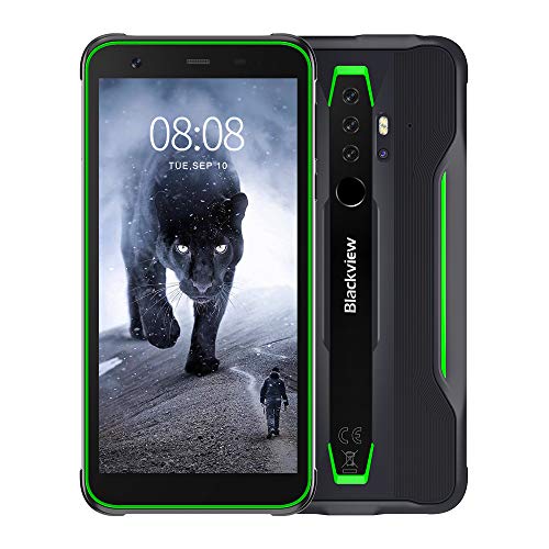 Blackview BV6300 Pro Móvil Libre Resistente Android 10 Smartphone 4G con Cámara Cuádruple 16MP+13MP, Helio P70 Octa-Core, 6GB+128GB-SD 128GB, Batería 4380mAh, 5.7” HD+ Teléfono Robusto, NFC/GPS-Verde