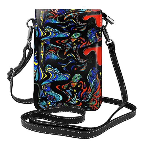 FJAUOQ Bolso bandolera pequeño para teléfono Patrón de Memphis de los años 80 para mujeres, niñas, damas, bolsos de hombro para teléfono móvil, tarjetero, billetera, monedero f