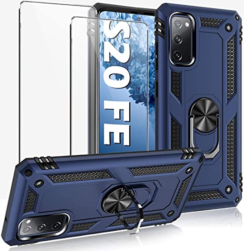 Funda compatible con Samsung Galaxy S20 Fe 5G resistente con protector de pantalla integrado, armadura dura, cubierta de parachoques militar antigolpes para Samsung S20 Fe 5G con soporte magnético