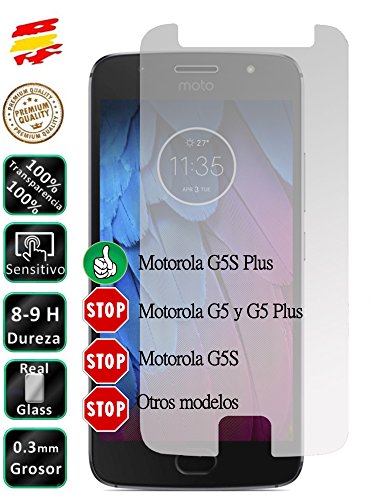 Movilrey Protector para Motorola Moto G5S Plus 4G 5.5 Cristal Templado de Pantalla Vidrio 9H para movil