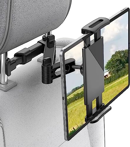 Zommuei Soporte Tablet Coche, Soporte Reposacabezas Asiento Trasero para automóvil 360°Rotación Soporte de Montaje Extensible para iPad Air Mini 2 3 4, Pad 2018 Pro 9.7,10.5, Tableta de 4.4-11 Pulgada