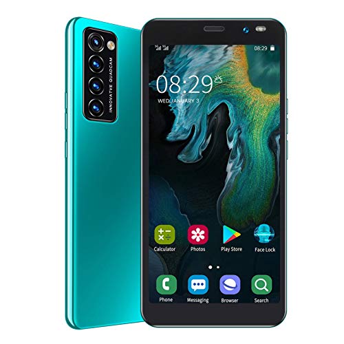 Rino4 Pro Smartphones 5.45in HD Teléfono Celular De Pantalla Completa, 1 + 8GB, CPU De Doble Núcleo, Doble SIM De Doble Modo De Espera, Soporte para Teléfono Móvil con Reconocimiento Facial(Verde)