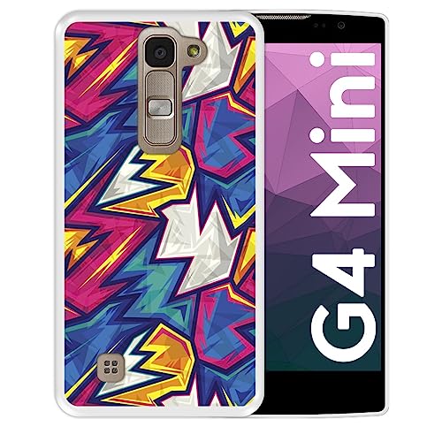 Expoose Funda Transparente Compatible con LG G4 Mini - G4c - Magna, Patrón geométrico E1, Funda de Silicona Flexible TPU