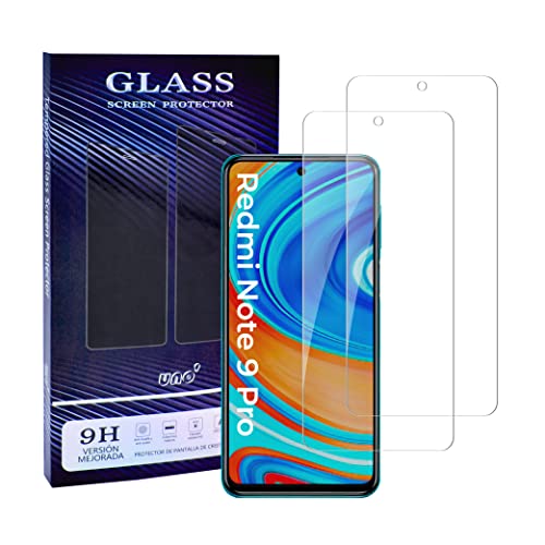 UNO' Protector pantalla cristal templado 2 Unidades compatible con Redmi Note 9S / Note 9 Pro/Note 9 Pro MAX, Vidrio Templado Ultra Resistent Sin Burbujas, 9H, Antiarañazos.