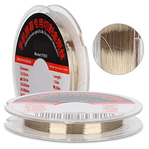 Alambre de Acero de Aleación 100m 0.03mm Alambre de Cobre Cable Metálico para Separador Alambre de Acero para Cortar Pantallas de Teléfonos Móviles Alambre para Cortar Pantallas de Teléfonos Móviles