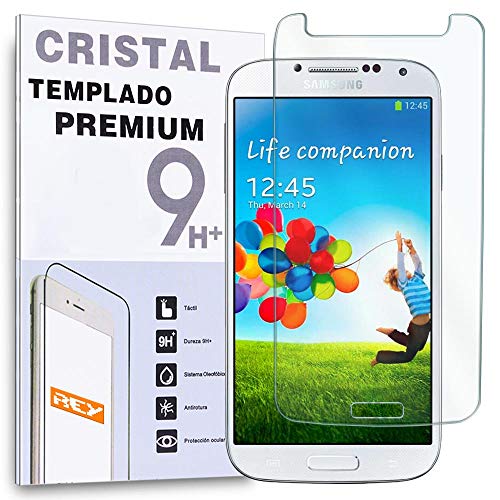 REY Protector de Pantalla para Samsung Galaxy S4 Cristal Vidrio Templado Premium