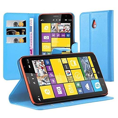 Cadorabo Funda Libro para Nokia Lumia 1320 en Azul Pastel - Cubierta Proteccíon con Cierre Magnético, Tarjetero y Función de Suporte - Etui Case Cover Carcasa