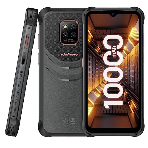 Ulefone Power Armor 14 Pro (8GB RAM) Android 12 Smartphone Resistente, Batería 10000mAh, 128GB ROM, 6,52'' Vidrio Gorilla 20MP+16MP Cámara, IP68 Impermeable Móvil Antigolpes, Carga Inalámbrica NFC